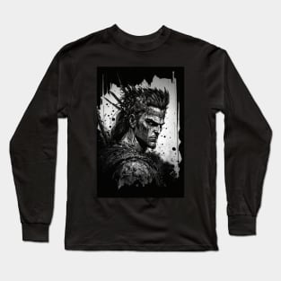 Fierce Warrior Illustration Long Sleeve T-Shirt